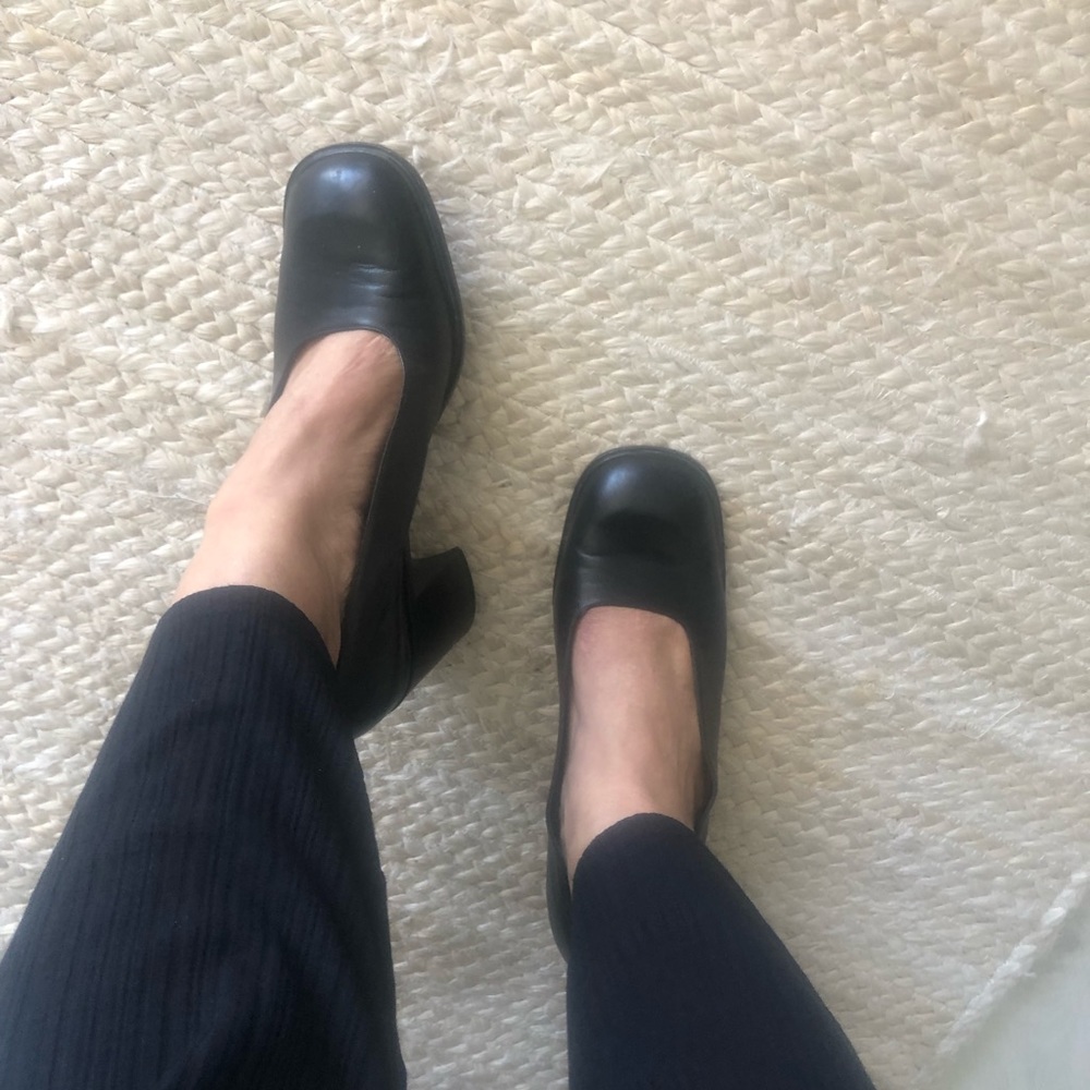 Italian block heel square toe Size 9.5, EU 39 1/2